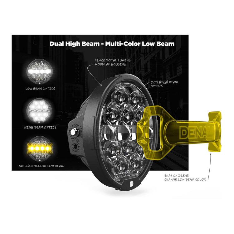Denali HD Road Glide Head Light Packaged Kit