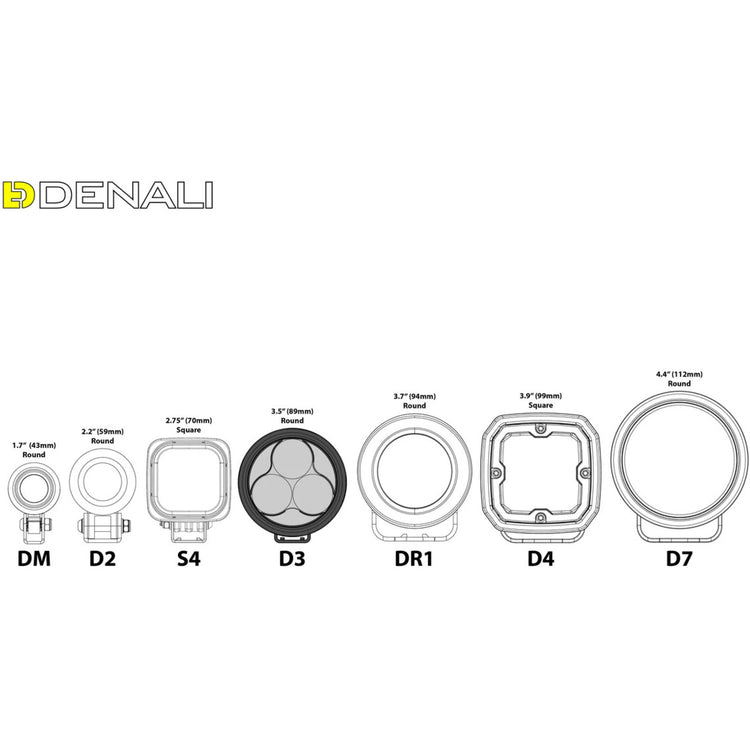 Denali D3 LED Driving Light Kit - DataDim™ Technology - Pair