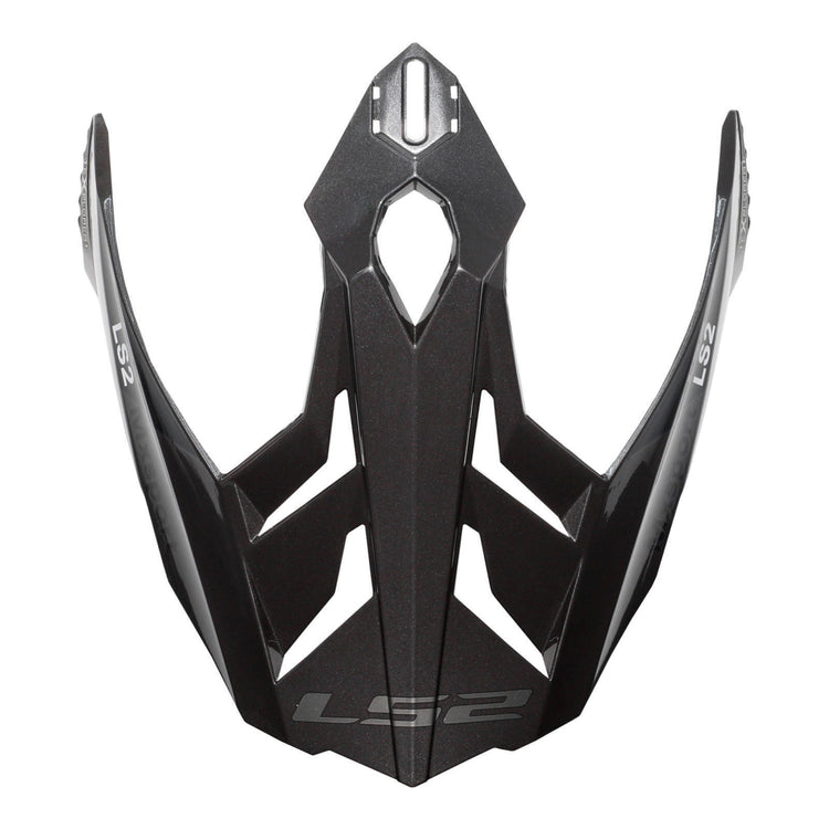 LS2 MX701 Frontier Helmet Peak - Gloss Titanium / Red