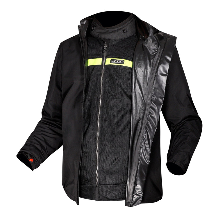 LS2 Riva Men's Jacket - Black / Dark Grey / Red