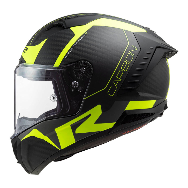 LS2 FF805C Thunder Carbon Helmet - Matte Carbon / Hi-Vis Yellow