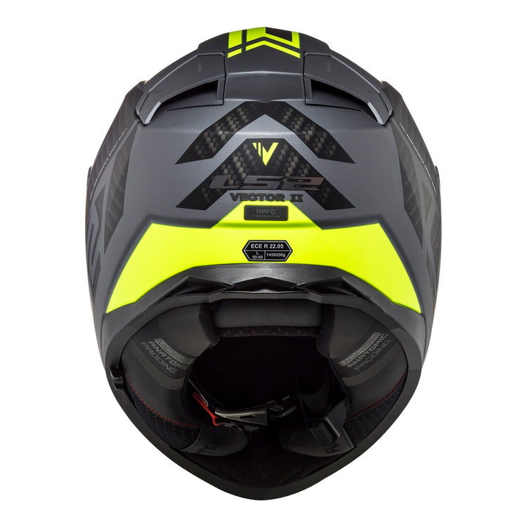 LS2 FF811 Vector II Splitter - Matte Titanium / Hi-Vis Yellow 06