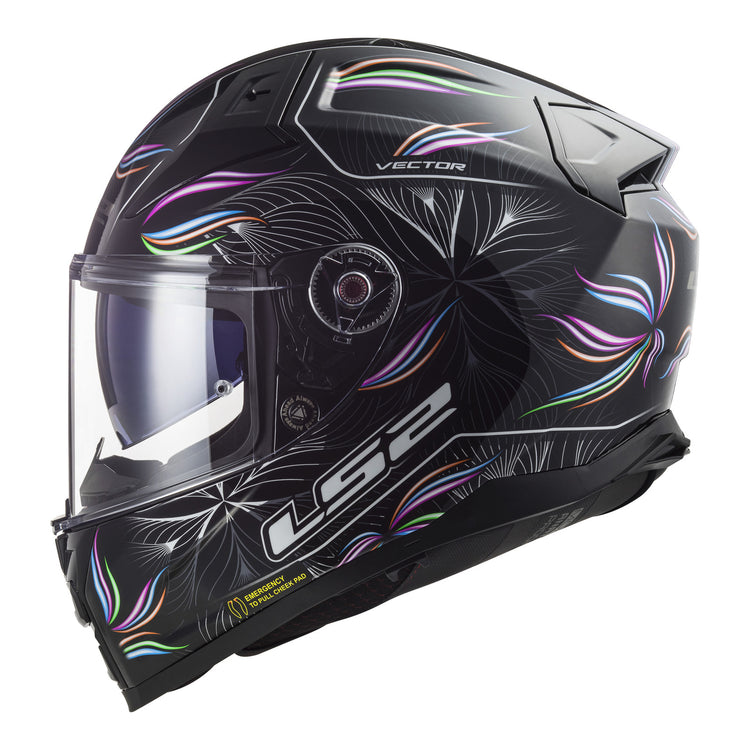 LS2 FF811 Vector II Tropical Helmet - Black / White 06