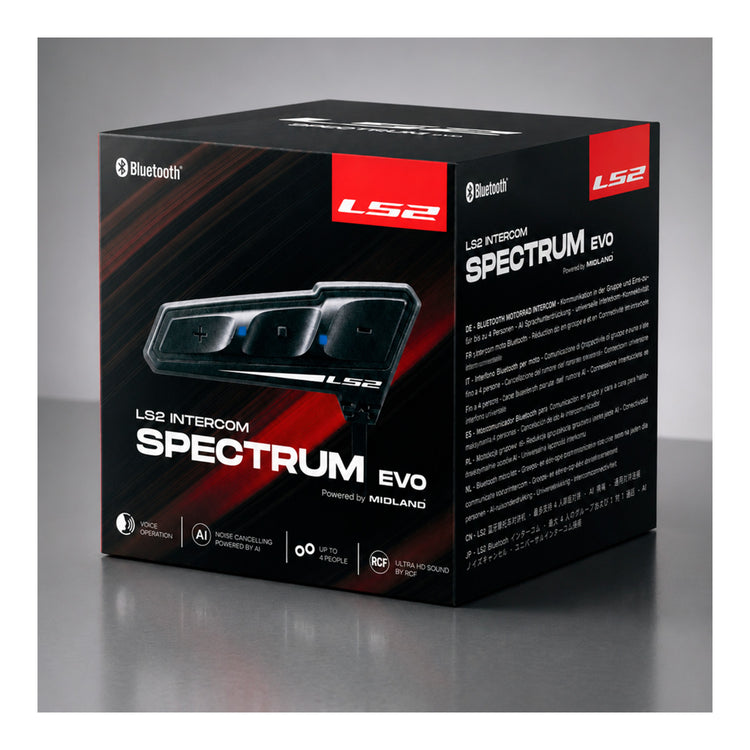 LS2 Spectrum Evo Bluetooth Intercom by Midland - Single