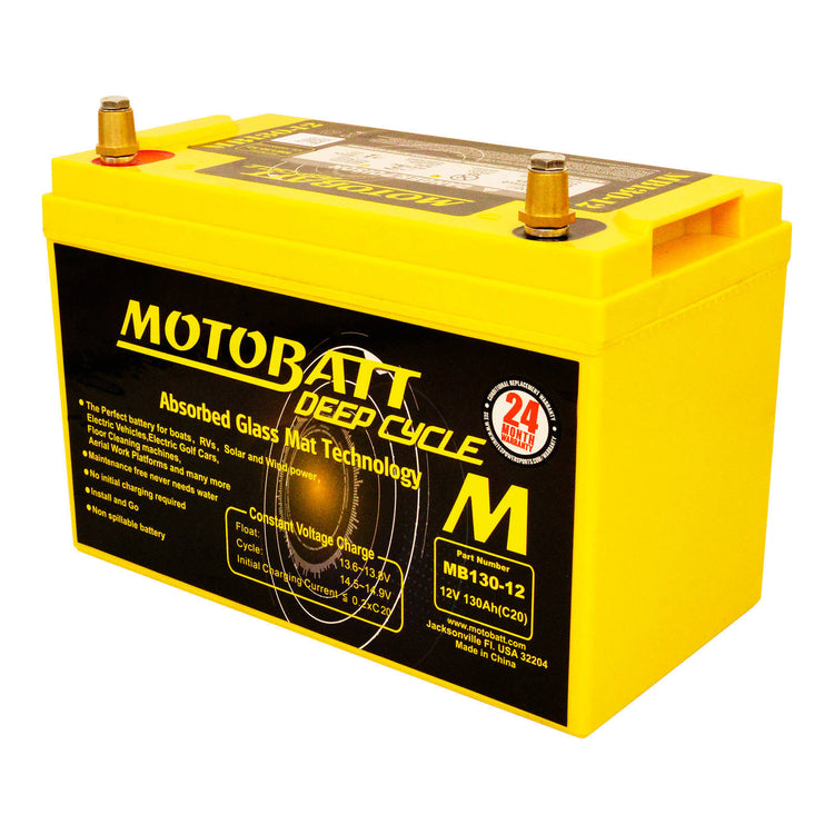 Motobatt Deep Cycle AGM Battery MB130 130Ah C20