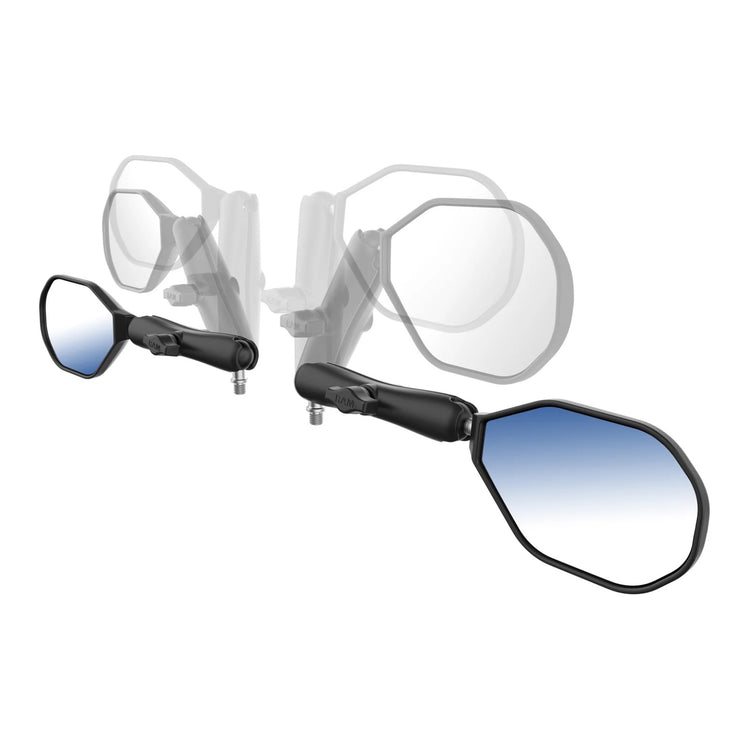 RAM Left & Right Tough-Mirror Kit with Long Arms + M10 X 1.25 Bases