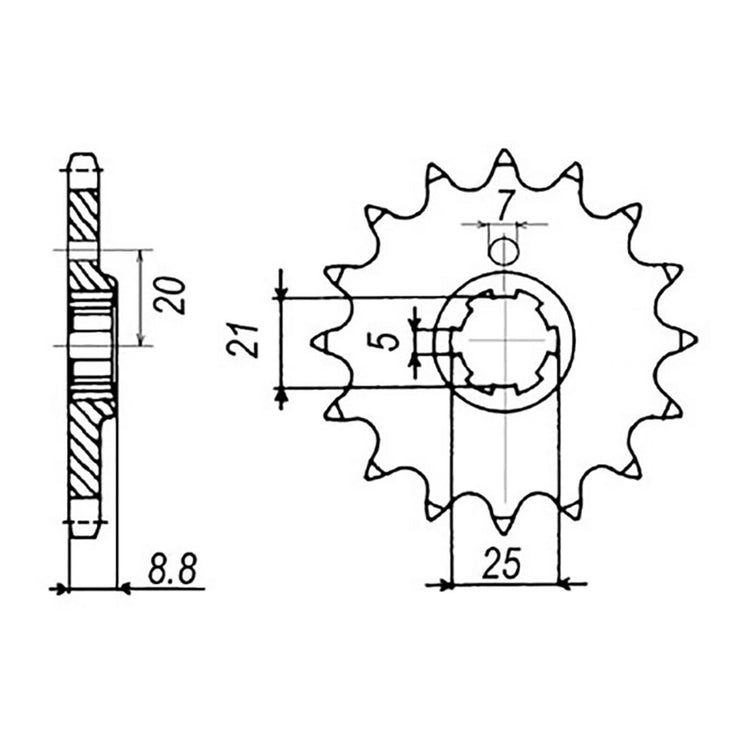 MTX 507 (2) Steel Front Sprocket #520 (10-HQ3)