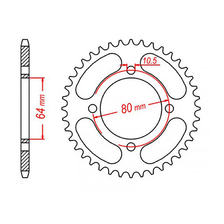 MTX 1910 Steel Rear Sprocket #520 (11-1910)