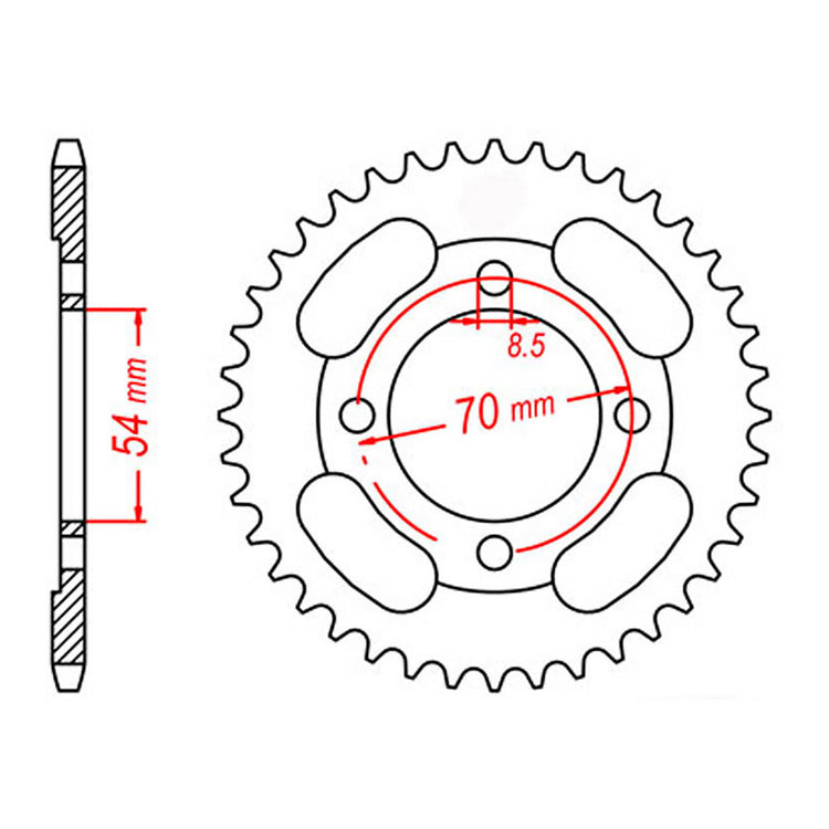 MTX 263 Steel Rear Sprocket #428 (11-059)