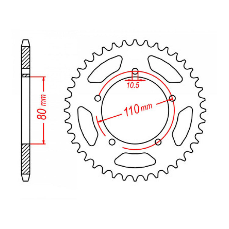 MTX 1075 Steel Rear Sprocket #520 (11-KCR)