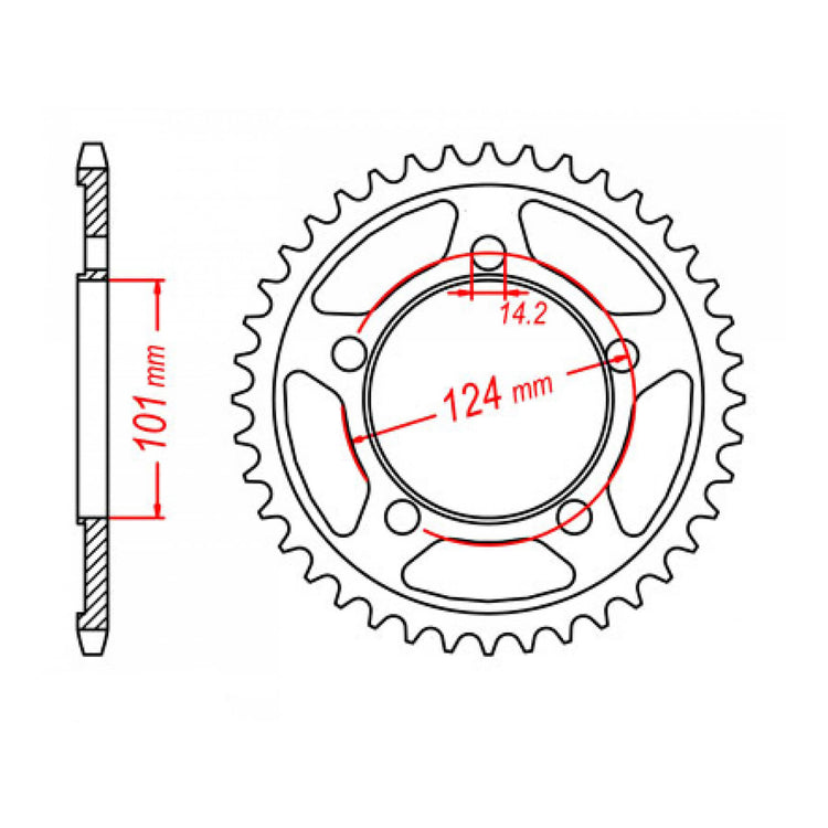 MTX 898 (2) Steel Rear Sprocket #525 (11-KM7)