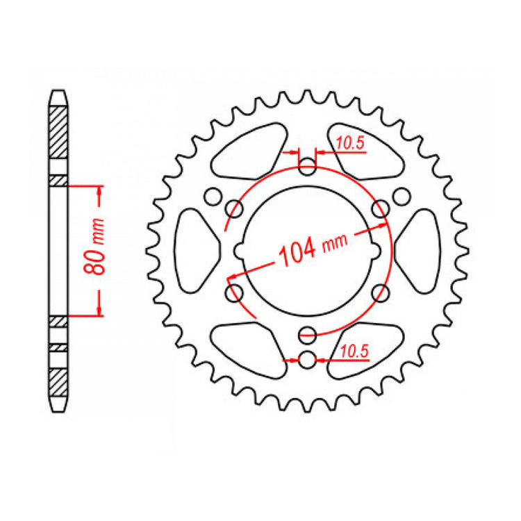 MTX 1478 Steel Rear Sprocket #520 (11-1478)