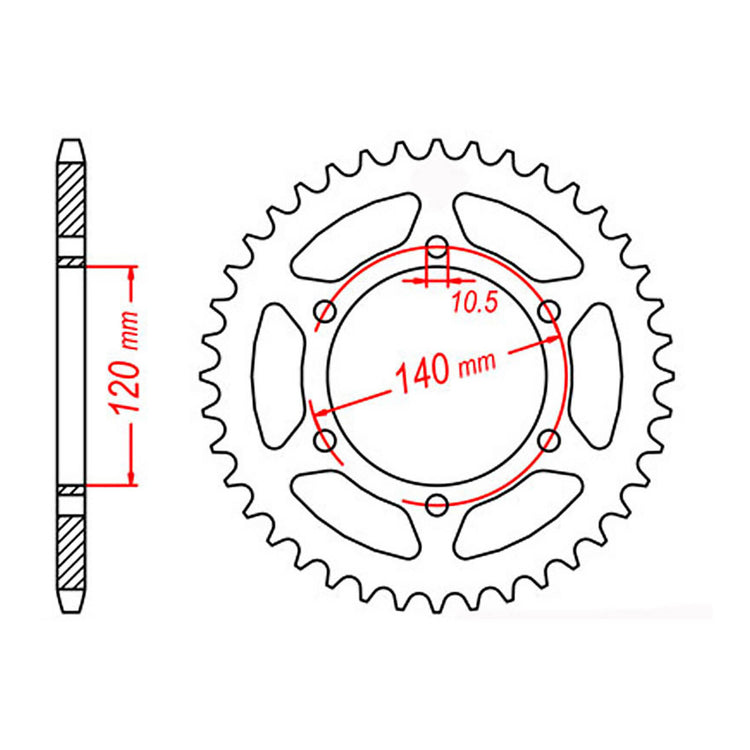 MTX 498 Steel Rear Sprocket #525 (11-ZXR)