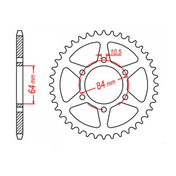 MTX 814 Steel Rear Sprocket #530 (11-440)