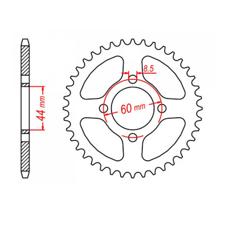 MTX 832 Steel Rear Sprocket #420 (11-492)