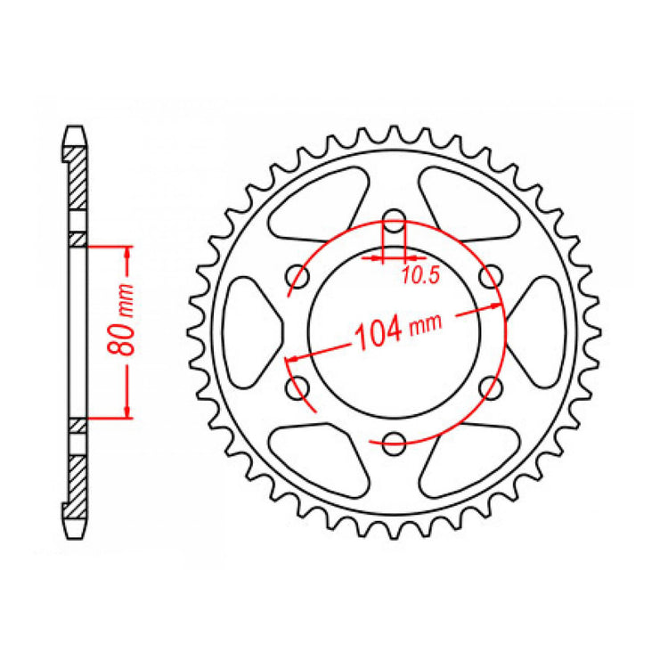 MTX 1489 Steel Rear Sprocket #525