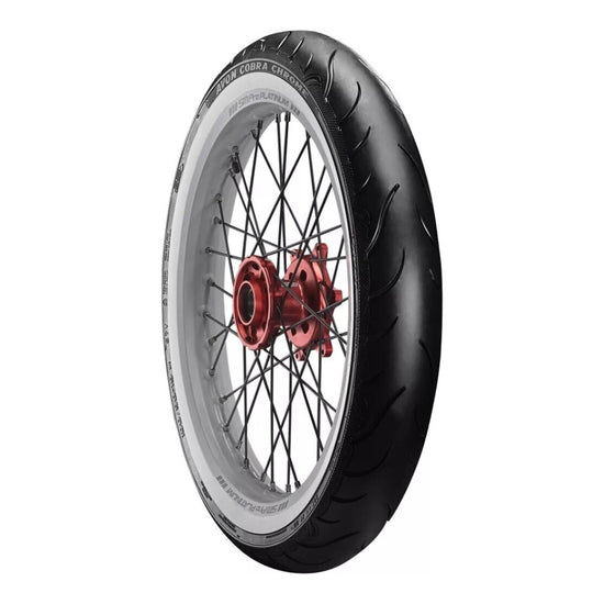 Avon Cobra Chrome MT90B16 (130/90B16) White Wall Front Tyre (74H Rating) AV91