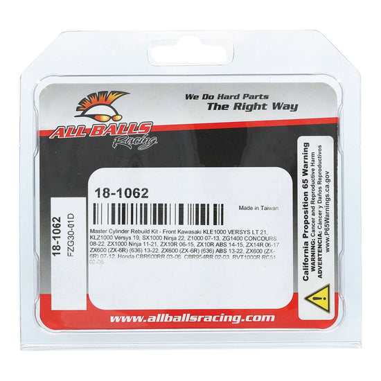 All Balls Racing Master Cylinder Rebuild Kit (18-1062)