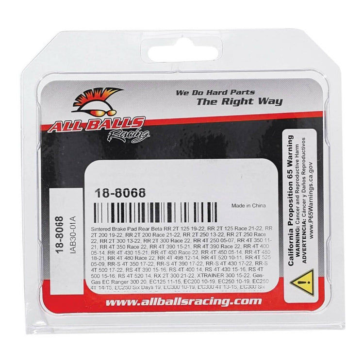 Sintered Brake Pad Rear 18-8068