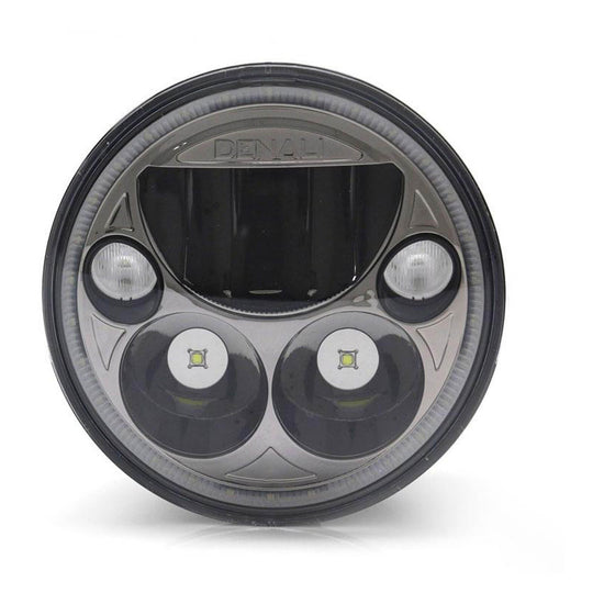 Denali M5 E-Mark LED Headlight Module - 5.75 Round, Black Chrome