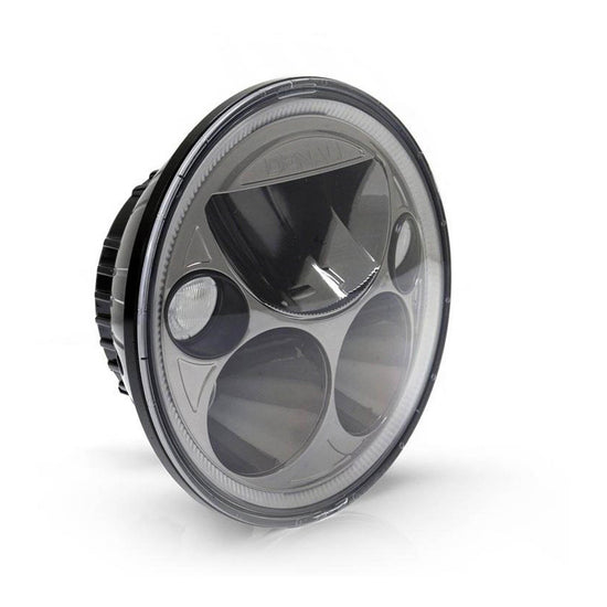 Denali M5 E-Mark LED Headlight Module - 5.75 Round, Black Chrome