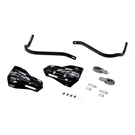 Zeta Armour XC Handguard Kit for 22.2mm Handlebars - Black / Black