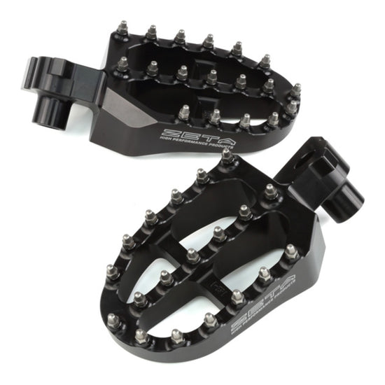 Zeta Aluminium Foot Pegs - Yamaha YZF250 / YZF450, YZ125 / YZ250 - Black