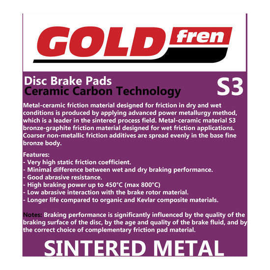 GOLDfren Brake Pads Sintered Sports GF235 - S3 ( PH298 )