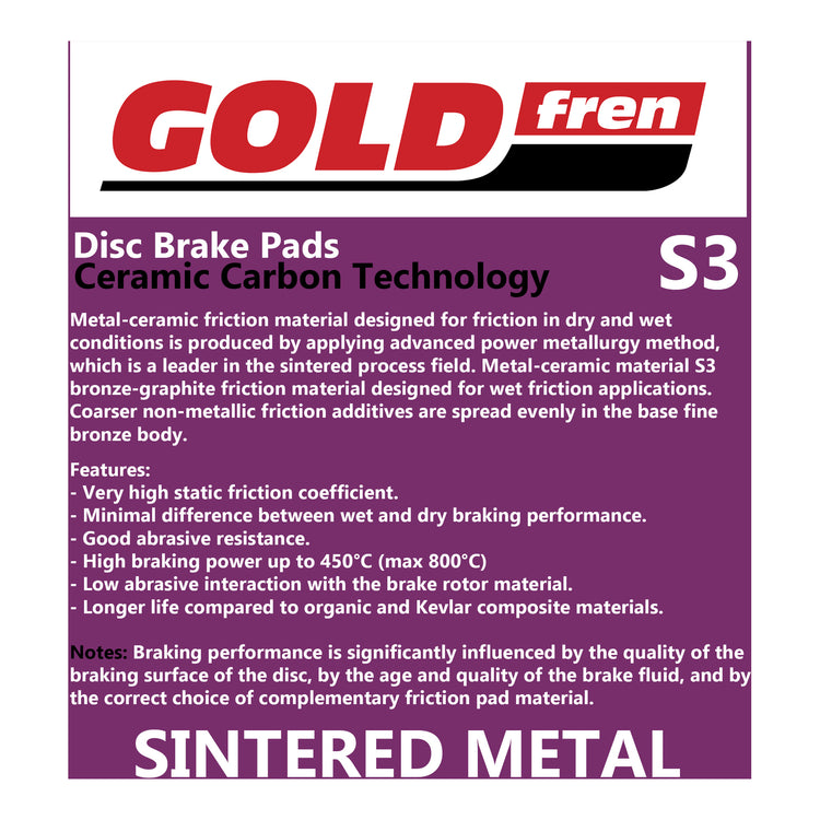 GOLDfren Brake Pads Sintered Sports GF235 - S3 ( PH298 )