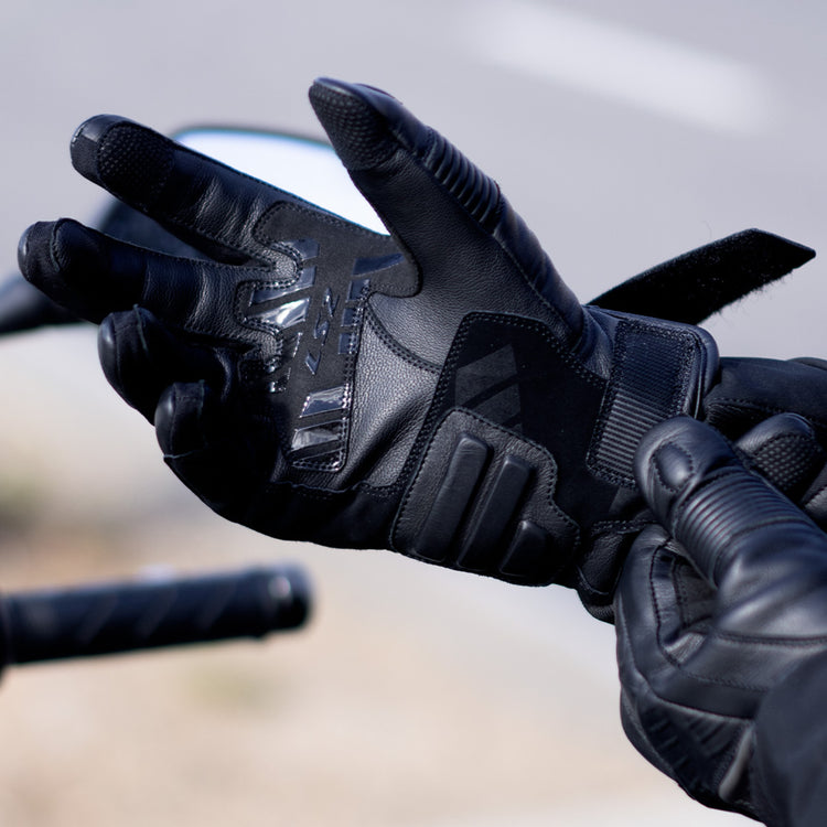 LS2 Octane Men's Leather Gloves - Black