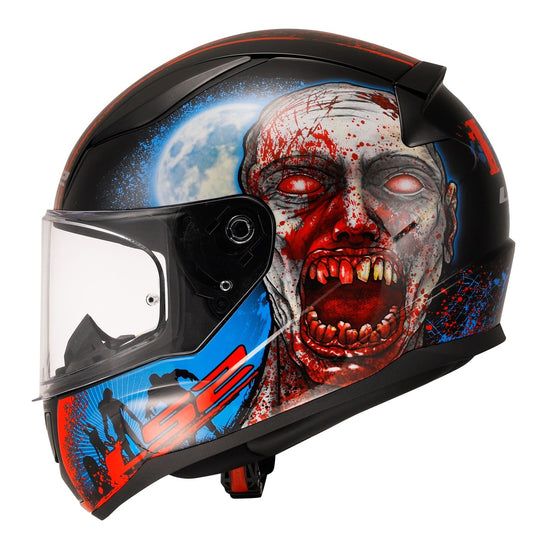 LS2 FF353 Rapid II Zombie - Matte Black / Red / White 06