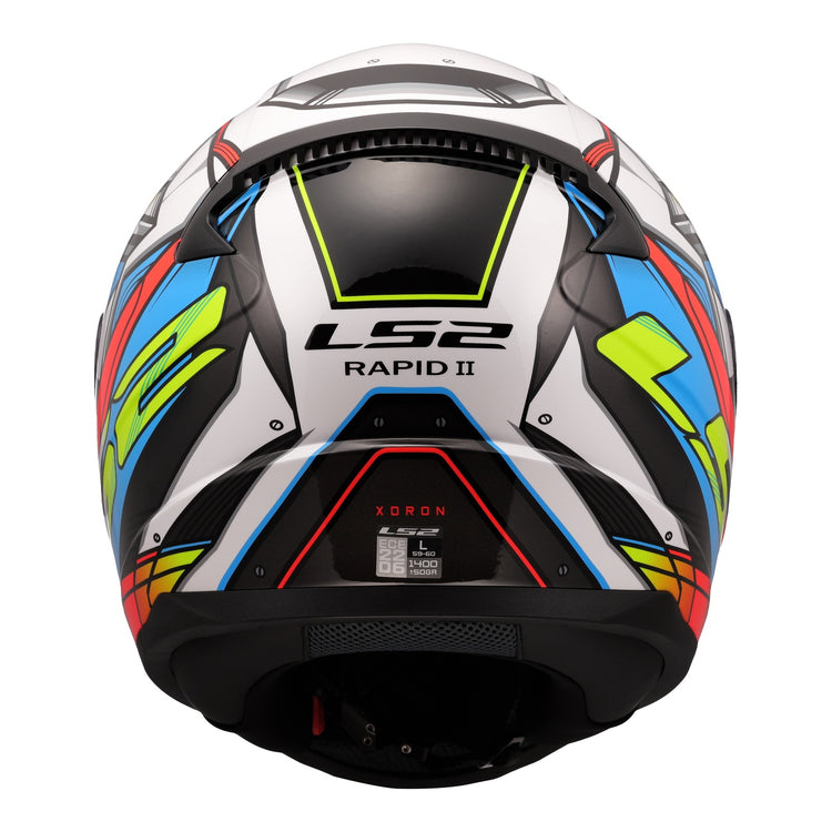 LS2 FF353 Rapid II XDron Helmet - White / Hi-Vis Orange / Blue