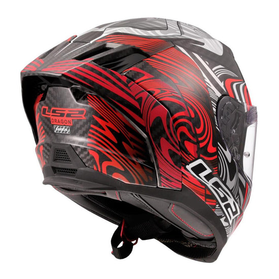 LS2 FF807 Dragon Carbon Enthum Helmet - Black / Red 06