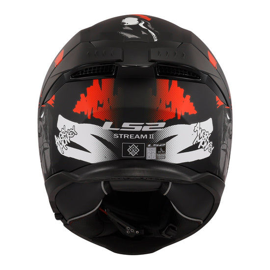 LS2 FF808 Stream II Angry Monkey Helmet - Matte Black / Red 06