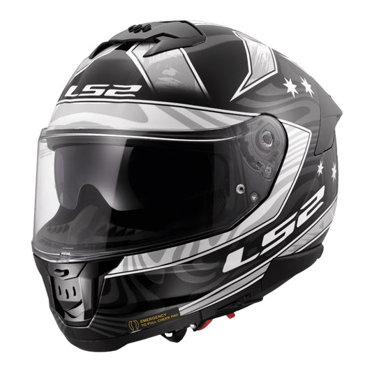 LS2 FF808 Stream II Galdam Helmet - Black / White