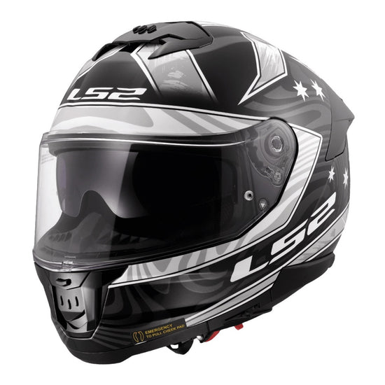 LS2 FF808 Stream II Galdam Helmet - Black / White