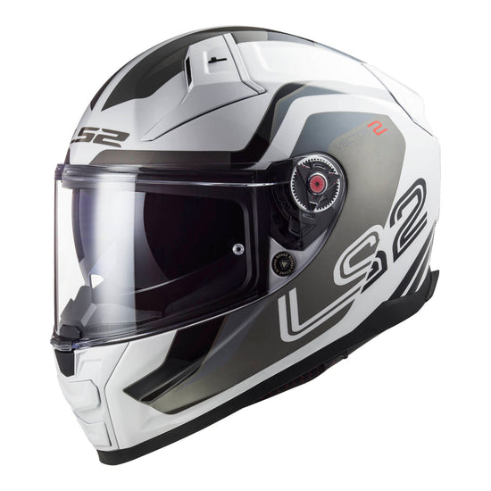 LS2 FF811 Vector II Metric Helmet - White / Titanium / Silver