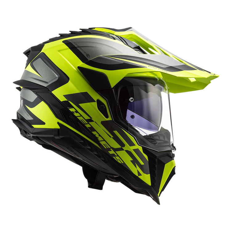 LS2 MX701 Explorer Alter Helmet - Matte Black / Hi-Vis Yellow 06