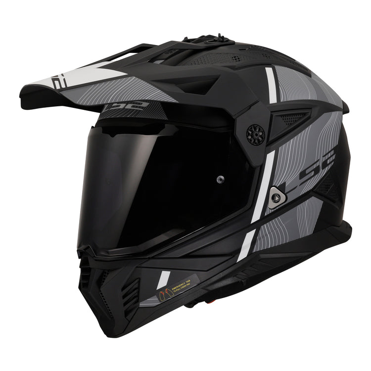 LS2 MX702 Pioneer II Hill Helmet - Matte Black / White 06