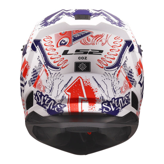 LS2 MX706J COZ Fantasy Junior Helmet - Matte White / Red / Blue
