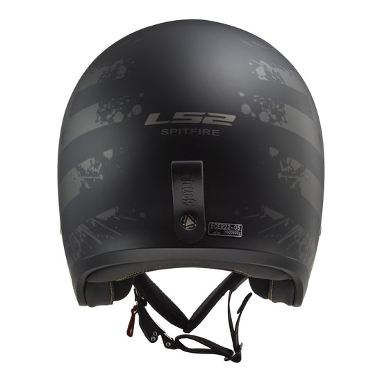 LS2 OF599 Spitfire II Flag Helmet - Matte Black 06