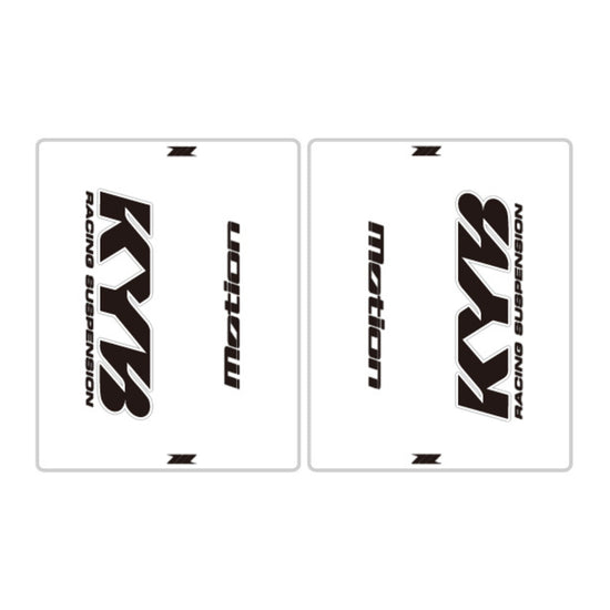 DRC Motion Front Fork Outer Decals- KYB 14 - Clear/Black/White