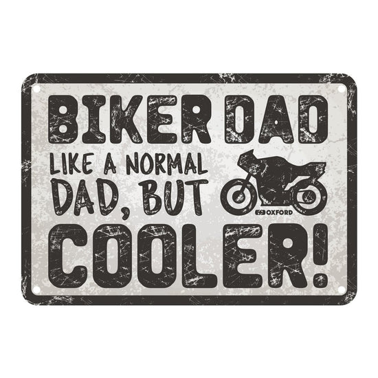 Oxford Garage Metal Sign: Biker Dad, Like a Normal Dad, But Cooler