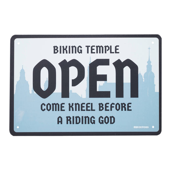 Oxford Garage Metal Sign: Temple