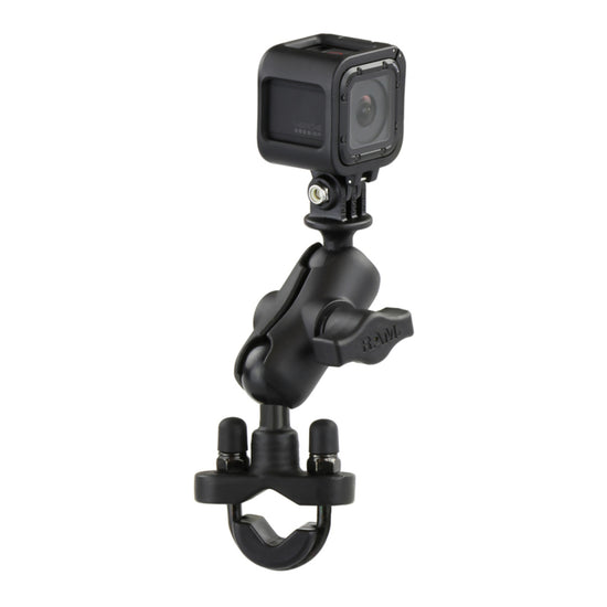 RAM Handlebar U-Bolt Double Ball Mount with Action Camera Adapter
