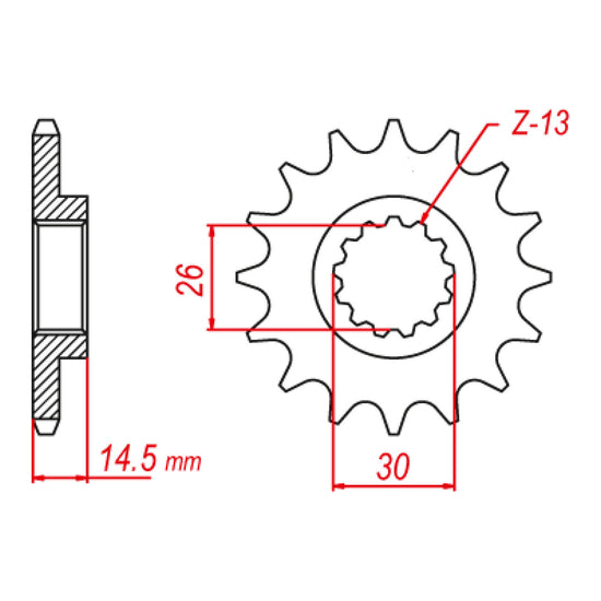 MTX 335 Steel Front Sprocket #630 (10-422)