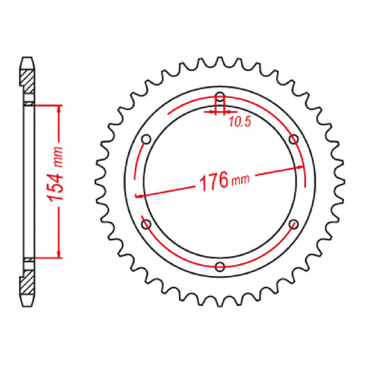MTX 1346 Steel Rear Sprocket #525 (11-1346)