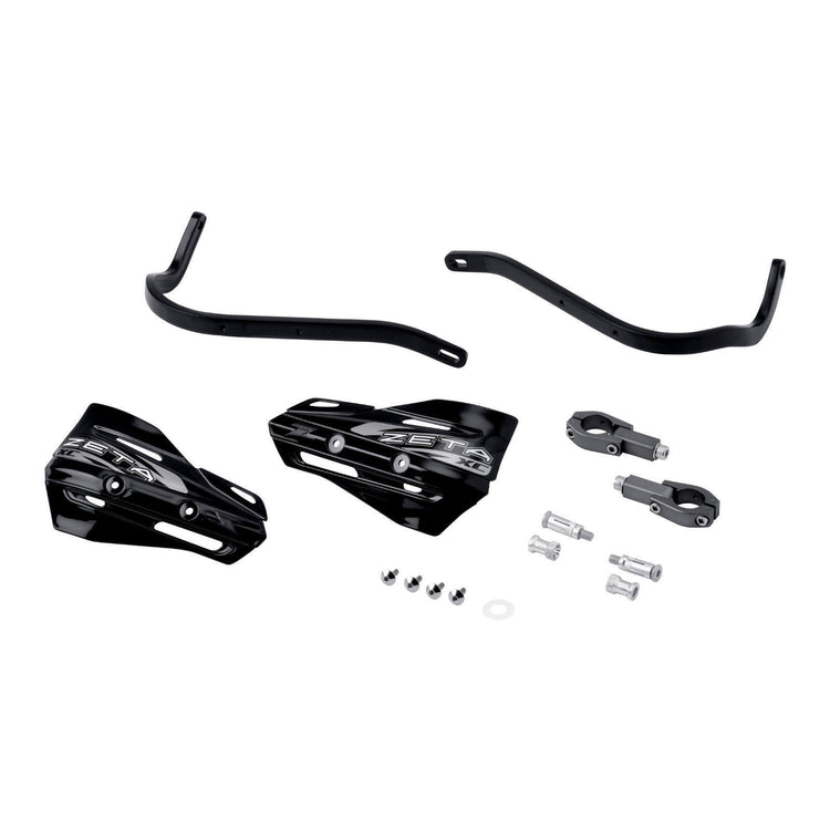 Zeta Armour XC Handguard Kit for 28.6mm Handlebars - Black / Black